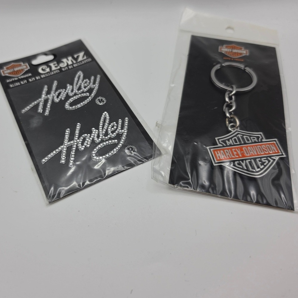 Harley-Davidson Keychain and Gemz Rhinestone Bling Decal Kit Bundle New